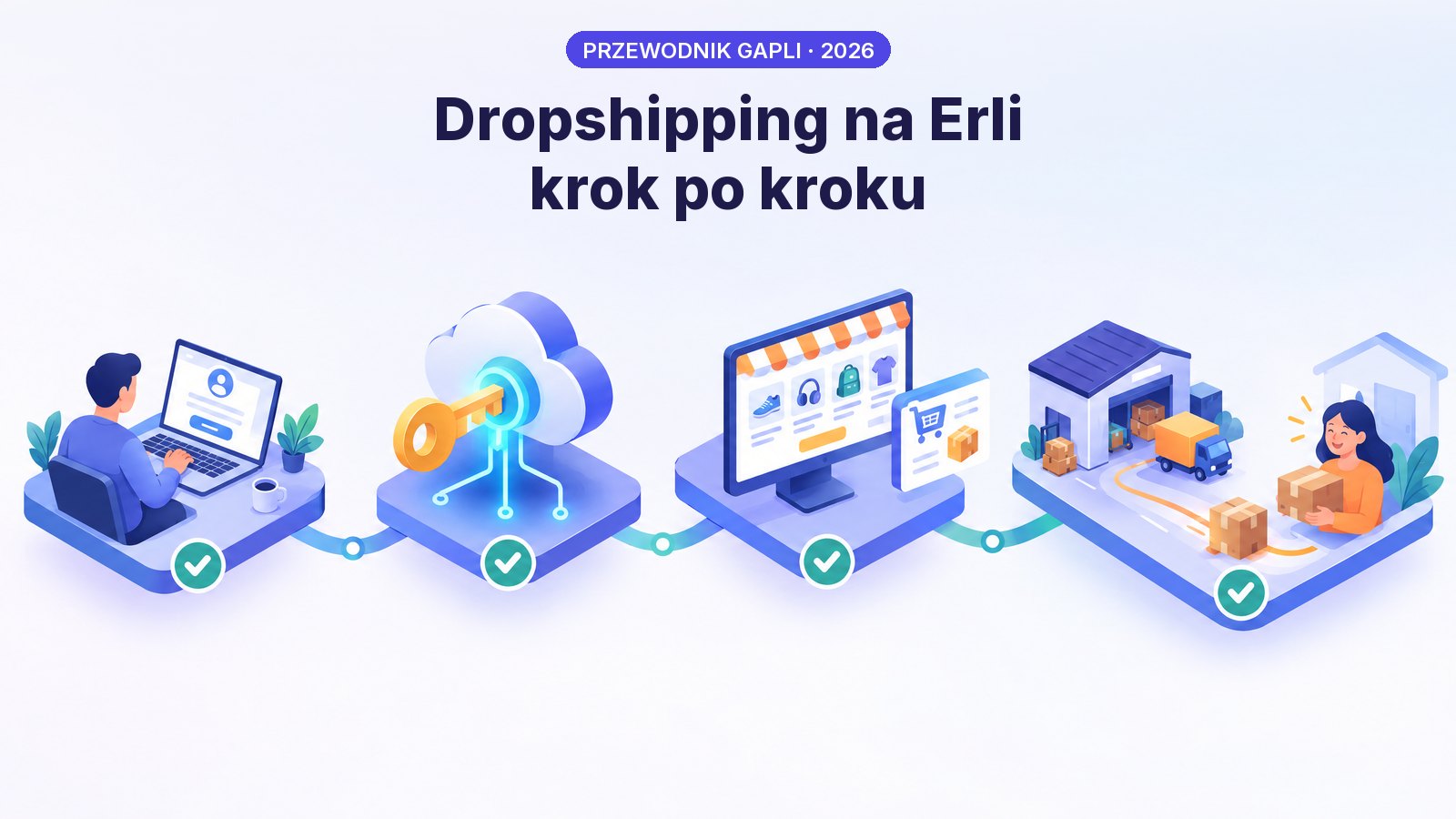 Kolejne kroki startu na Erli: założenie konta, podłączenie kluczem API, oferty na marketplace i paczka z hurtowni u klienta